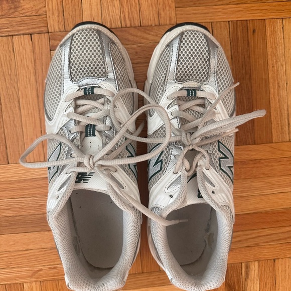 New Balance 530 Sea Salt Marsh Green Athletic Shoes - Picture 2 of 5